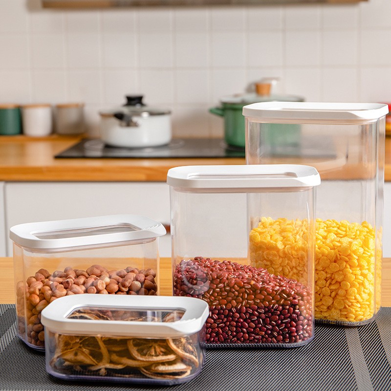 Cutie de Depozitare Alimente, , 1L, Capac Alb, din ABS+Silicon, 14.5 x 9 x 11.3 cm, Transparent - imagine 3