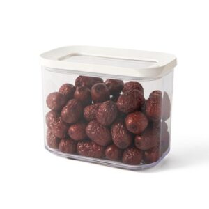 Cutie de Depozitare Alimente, , 1L, Capac Alb, din ABS+Silicon, 14.5 x 9 x 11.3 cm, Transparent