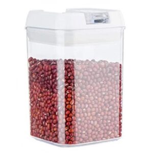 Cutie de Depozitare Alimente, , Cutie de Depozitare tip Container pentru Bucatarie, cu Capac, Inchidere Ermetica, Cutie pentru Cereale, 15.5 x 10 x 10 cm, volum 0.8 L, Alb