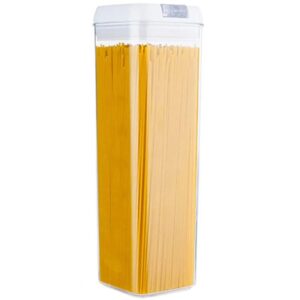 Cutie de Depozitare Alimente, , Cutie de Depozitare tip Container pentru Bucatarie, cu Capac, Inchidere Ermetica, Cutie pentru Cereale, 30.5 x 10 x 10 cm, volum 1.9 L, Alb