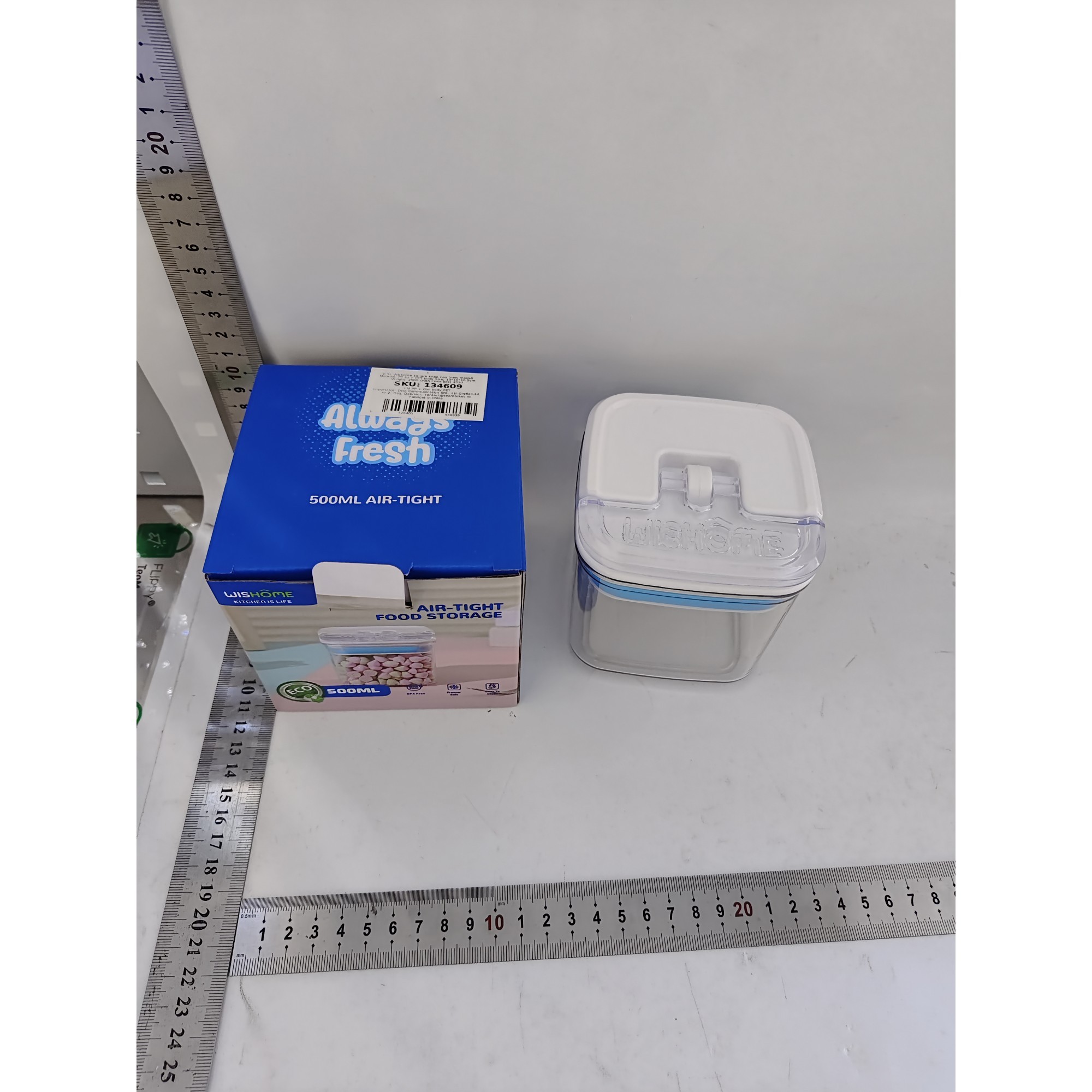 Cutie de Depozitare Alimente, , Cutie de tip Container pentru Bucatarie, Cutie pentru Condimente, din PET ABS Silicon, 10 x 10 x 10.5 cm, 250 g, 0.5L Transparenta - imagine 3