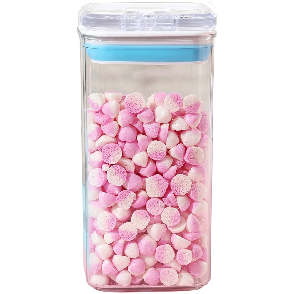 Cutie de Depozitare Alimente, , Cutie de tip Container pentru Bucatarie, Cutie pentru Condimente, din PET ABS Silicon, 10 x 10 x 20.5 cm, 370 g, 1.2L Transparenta