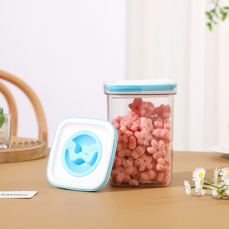 Cutie de Depozitare pentru Bucatarie, , 1.3L, din ABS+PET+Silicon, Capac Alb/Albastru, 11.5 x 15 x 8 cm, Transparent - imagine 4