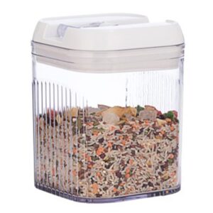 Cutie de Depozitare Alimente, , Cutie pentru Bucatarie, Cutie pentru Condimente, din PET ABS Silicon, 12.5 x 12.5 x 16.5 cm, 461 g, 1.3L, Transparent Alb