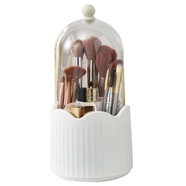 Cutie pentru Depozitarea Pensulelor de Machiaj, , Rotativa, Plastic, 36 cm x 13 cm, Alb