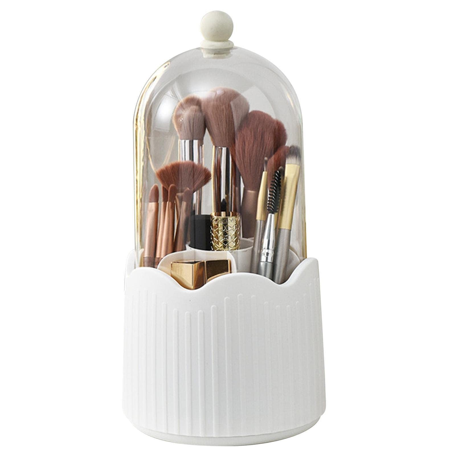 Cutie pentru Depozitarea Pensulelor de Machiaj, , Rotativa, Plastic, 36 cm x 13 cm, Alb