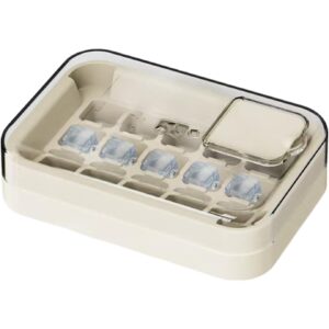 Cutie Gheata, 15 Cuburi, Cu Sistem de Presare Spate, Capac de Umplere È™i Evacuare, 1 L, 16.5 x 11.2 x 4.5 cm, Alb