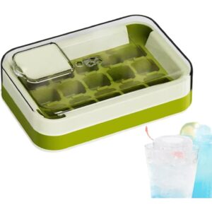 Cutie Gheata, 15 Cuburi, Cu Sistem de Presare Spate, Capac de Umplere È™i Evacuare, 1 L, 16.5 x 11.2 x 4.5 cm, Verde
