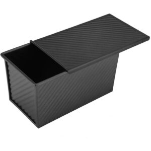 Tava pentru Paine, , din Otel Carbon, 450 g, cu Capac, Antiaderenta, 21 x 11 x 11.5 cm, Negru