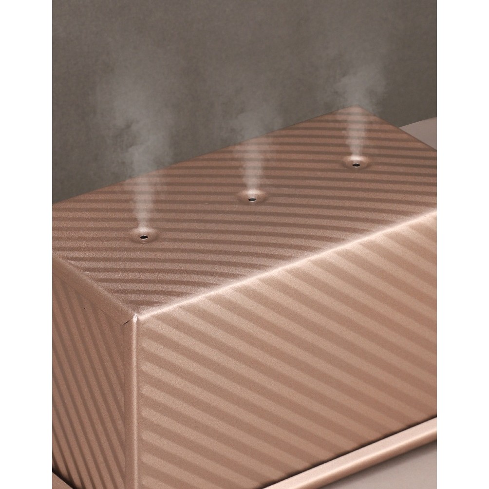 Tava pentru Paine, , din Otel Carbon, 450 g, cu Capac, Antiaderenta, 21 x 11 x 11.5 cm, Roz Auriu - imagine 3