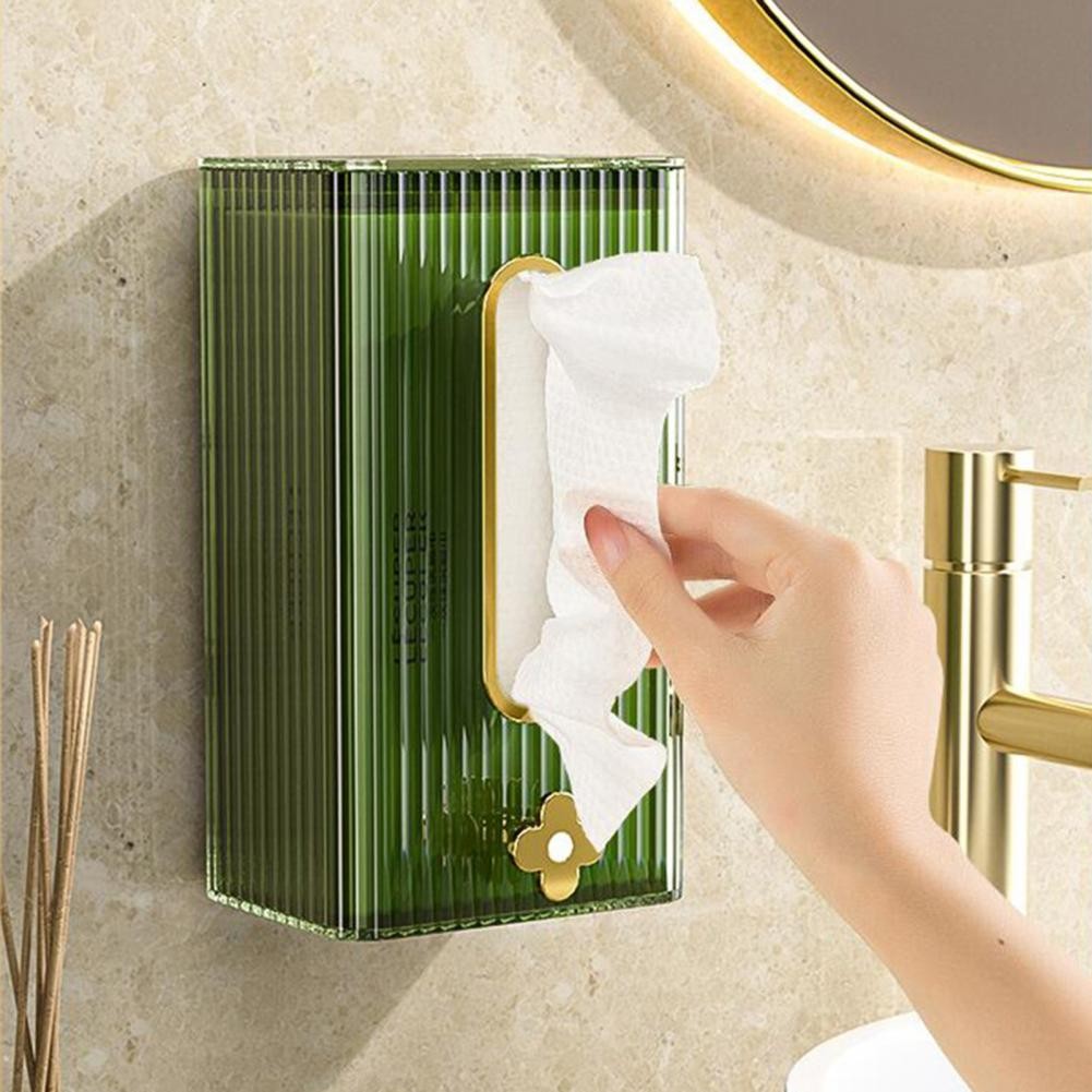 Cutie suport servetele eleganta , cu montare pe perete sau dulap, material plastic dur, 21.3 x 8.7 x 12 cm, verde - imagine 4