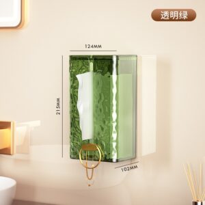 Cutie suport servetele eleganta , cu montare pe perete sau dulap, material plastic dur, 21.3 x 8.7 x 12 cm, verde