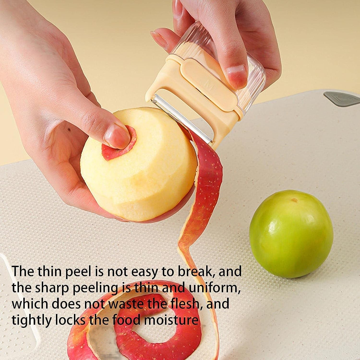 Decojitor/Curatator manual de legume si fructe, , portabil, cu magnet, doua lame, Inox, Galben, 6.7x6x1.6 cm - imagine 4