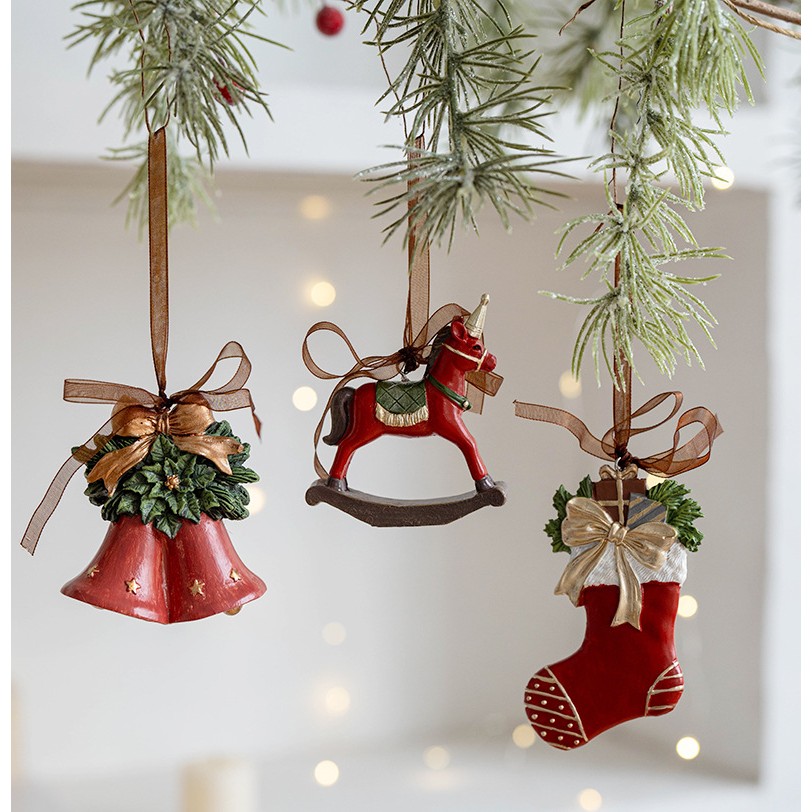 Decoratiune de Craciun, , pentru Brad, Model Soseta, 10 x 6 cm, din Rasina, Multicolor - imagine 3