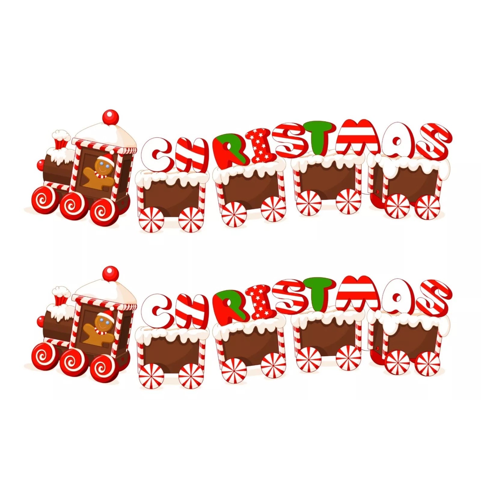 Decoratiune de Craciun, , pentru Gradina, Tip Trenulet, 5 Figurine + Bete de Infipt in Pamant, din Plastic, Impermeabil, Model Tren Christmas, Multicolor - imagine 2