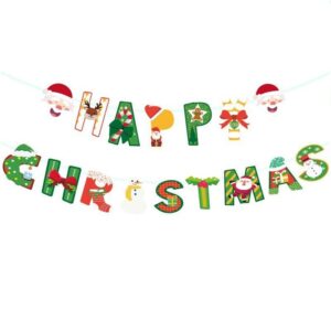 Decoratiune de Craciun, , Tip Banner, 16 Piese, pentru Usa sau Perete, Multicolor, Sfoara Inclusa, Model C