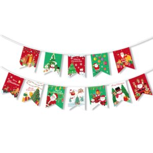 Decoratiune de Craciun, , Tip Banner, 12 Piese, pentru Usa sau Perete, Multicolor, Sfoara Inclusa, Model A