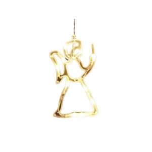 Decoratiune de Craciun Luminoasa in forma de Ingeras 21x12 cm, cu Ventuza, Alb Cald,