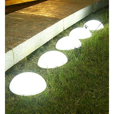 Decoratiune pentru gradina, lampi solare in forma de ciuperca, 5 ciuperci, alb rece - imagine 3