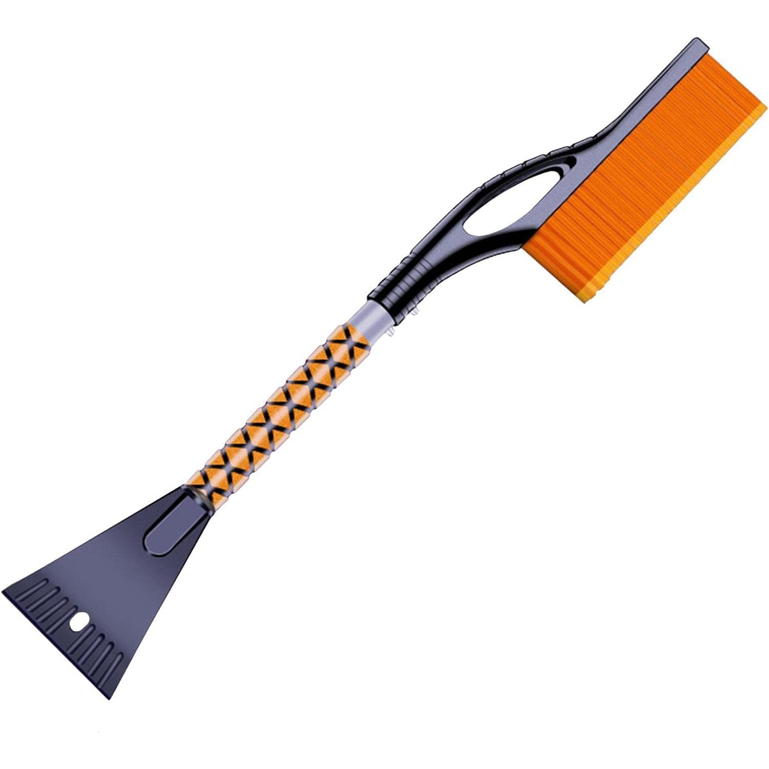 Perie de Zapada cu Racleta pentru Masina, , Multifunctionala, Demontabila, cu Maner Antiderapant, Aluminiu, Plastic, Fragmentarea Ghetii de pe Parbriz, Solutia pentru Iarna, pentru Dezghetare, 68x24x11.1 cm, Portocaliu