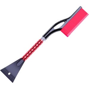 Perie de Zapada cu Racleta pentru Masina, , Multifunctionala, Demontabila, cu Maner Antiderapant, Aluminiu, Plastic, Fragmentarea Ghetii de pe Parbriz, Solutia pentru Iarna, pentru Dezghetare, 68x24x11.1 cm, Rosu