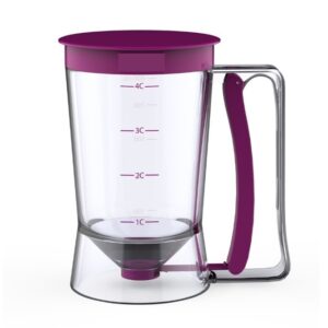 Dispenser de aluat pentru prajituri , Batter Dispenser, din plastic, maner cu arc, 900 ml, usor de manipulat si utilizat, Mov