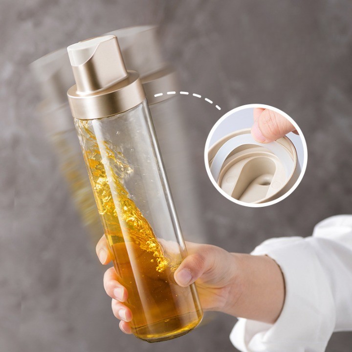 Dispenser pentru Ulei, , Deschidere si Inchidere Automata a Rezervorul, cu Inductie Gravitationala, 500 ml, 26.1x6.2x6.2cm, Gri - imagine 2