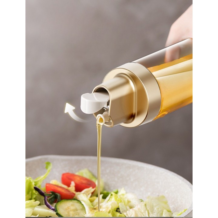 Dispenser pentru Ulei, , Deschidere si Inchidere Automata a Rezervorul, cu Inductie Gravitationala, 500 ml, 26.1x6.2x6.2cm, Gri - imagine 4