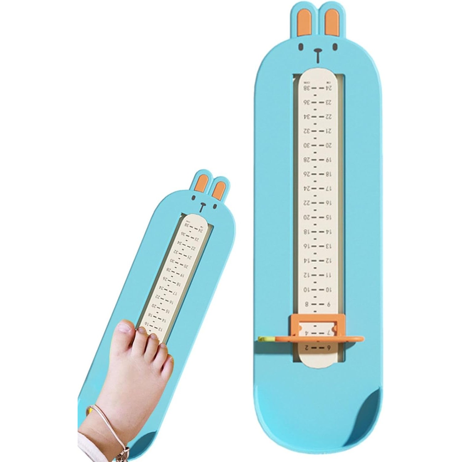 Dispozitiv de Masurat Talpa Piciorului pentru Bebelusi, , 6-24, Model Iepuras, Albastru - imagine 2