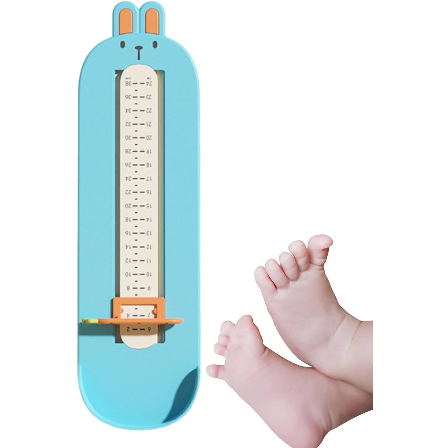Dispozitiv de Masurat Talpa Piciorului pentru Bebelusi, , 6-24, Model Iepuras, Albastru - imagine 4