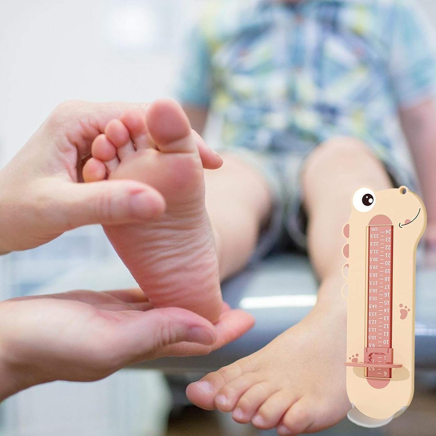 Dispozitiv de Masurat Talpa Piciorului pentru Bebelusi, , 9-24, Model Dinozaur, Roz - imagine 2