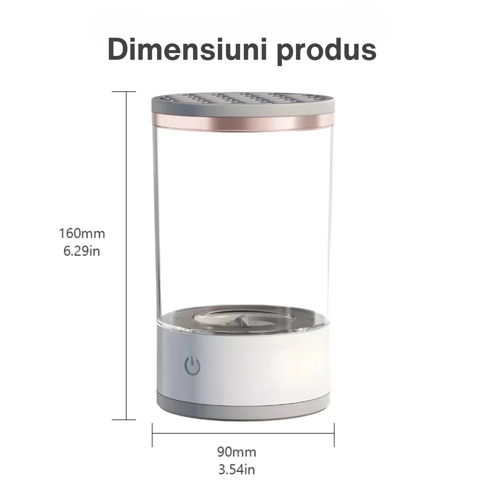 Dispozitiv Portabil de Curatare a Pensulelor de Machiaj, , Potrivit pentru Pensule de Diferite Dimensiuni, 5V, 7000RPM, Vibratii Sonice, USB, Alb/Transparent, 9x9x16 cm - imagine 2