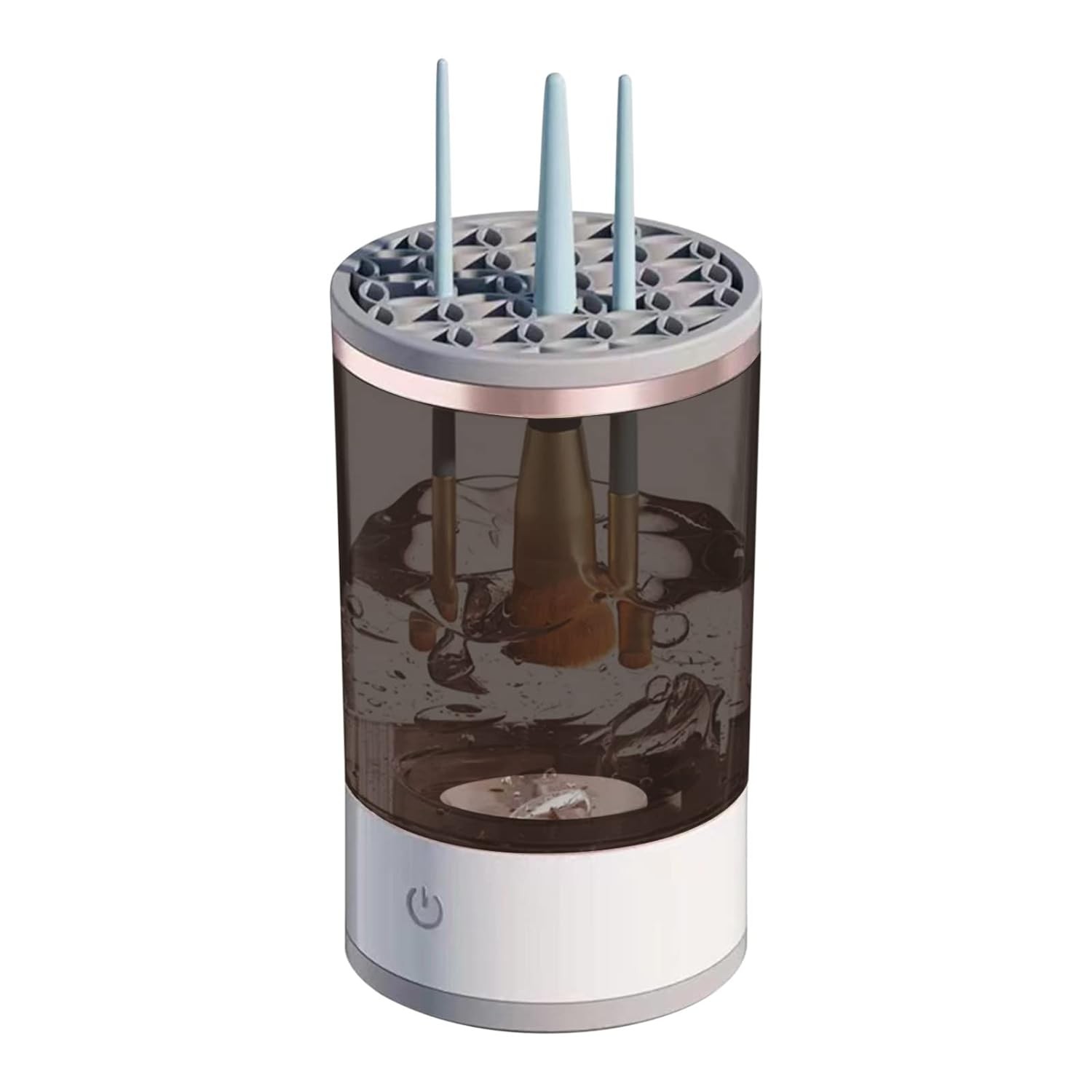 Dispozitiv Portabil de Curatare a Pensulelor de Machiaj, , Potrivit pentru Pensule de Diferite Dimensiuni, 5V, 7000RPM, Vibratii Sonice, USB, Alb/Negru, 9x9x16 cm - imagine 3