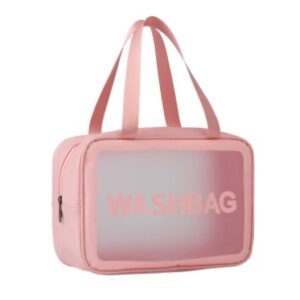 Geanta Cosmetice de Voiaj, , Impermeabila, Translucida Mata, 26 x 15 x 10 cm, Roz