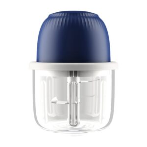 Tocator Electric pentru Bucatarie, , Model Presa Electrica pentru Legume Fructe Carne Umpluturi Sosuri, Otel Inoxidabil, 14 x 10.5 x 10.5 cm, 350 ml, Albastru Inchis