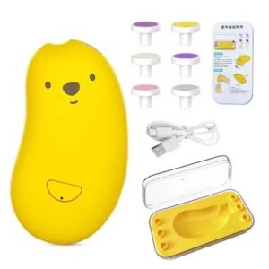 Pila Electrica, , pentru Bebelusi si Adulti, din ABS, Incarcare USB, 6 Accesorii, cu Lumina Led, 8.8 x 4.9 cm, Galben