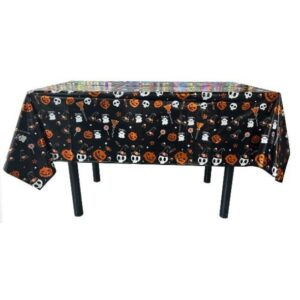 Fata de Masa, , din Folie, Imprimeu Halloween - Boo, 137 x 274 cm, Negru