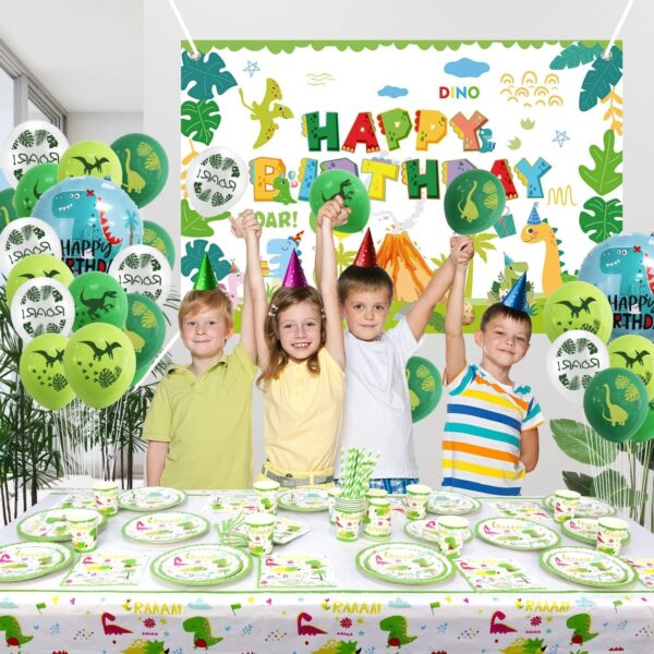 Fata de Masa Dreptunghiulara, , Colectia Dino Park, 180 x 108 cm, din PE, Anti-pete, Impermeabila, Multicolor - imagine 4