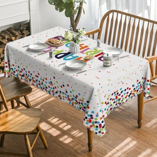 Fata de Masa Dreptunghiulara, , Colectia LA MULTI ANI, 137 x 274 cm, din Plastic PE, Impermeabila, Multicolor - imagine 3
