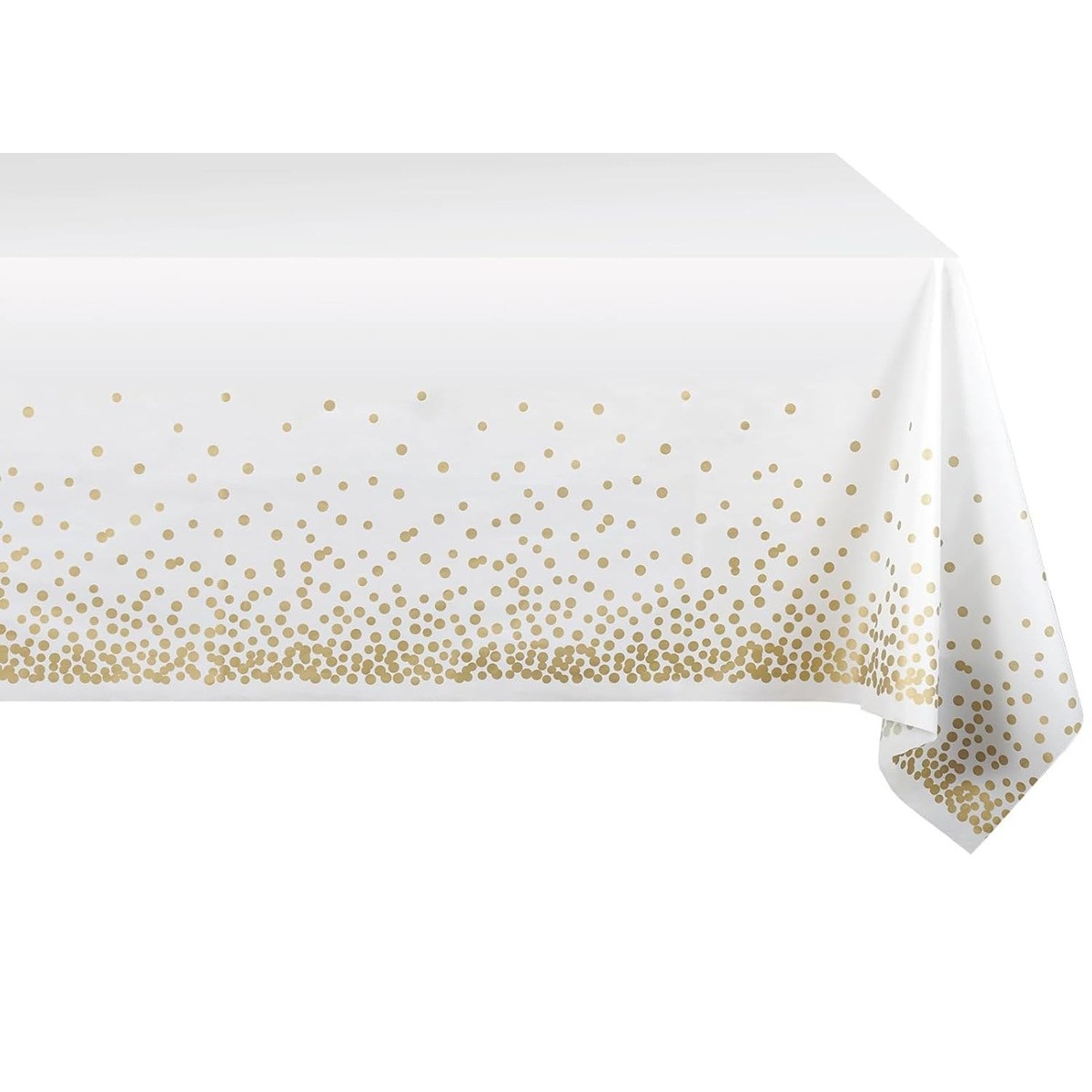 Fata de Masa, , din PEVA, Imprimeu Buline, 137 x 274 cm, Impermeabila, Fara Pete, Curatare Rapida, Crem