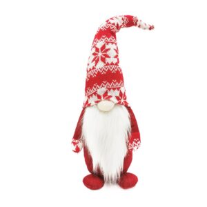 Figurina Decorativa, Pentru Craciun, , Spiridus, Omul Padurii cu Barba Lunga, Inaltime 47 cm, Rosu