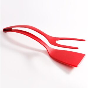 Spatula Multifunctionala tip Cleste, , Spatula Cleste pentru Gatit, Silicon PP, pentru Alimente, Carne, Paine, 31 x 8.5 cmÂ Rosu