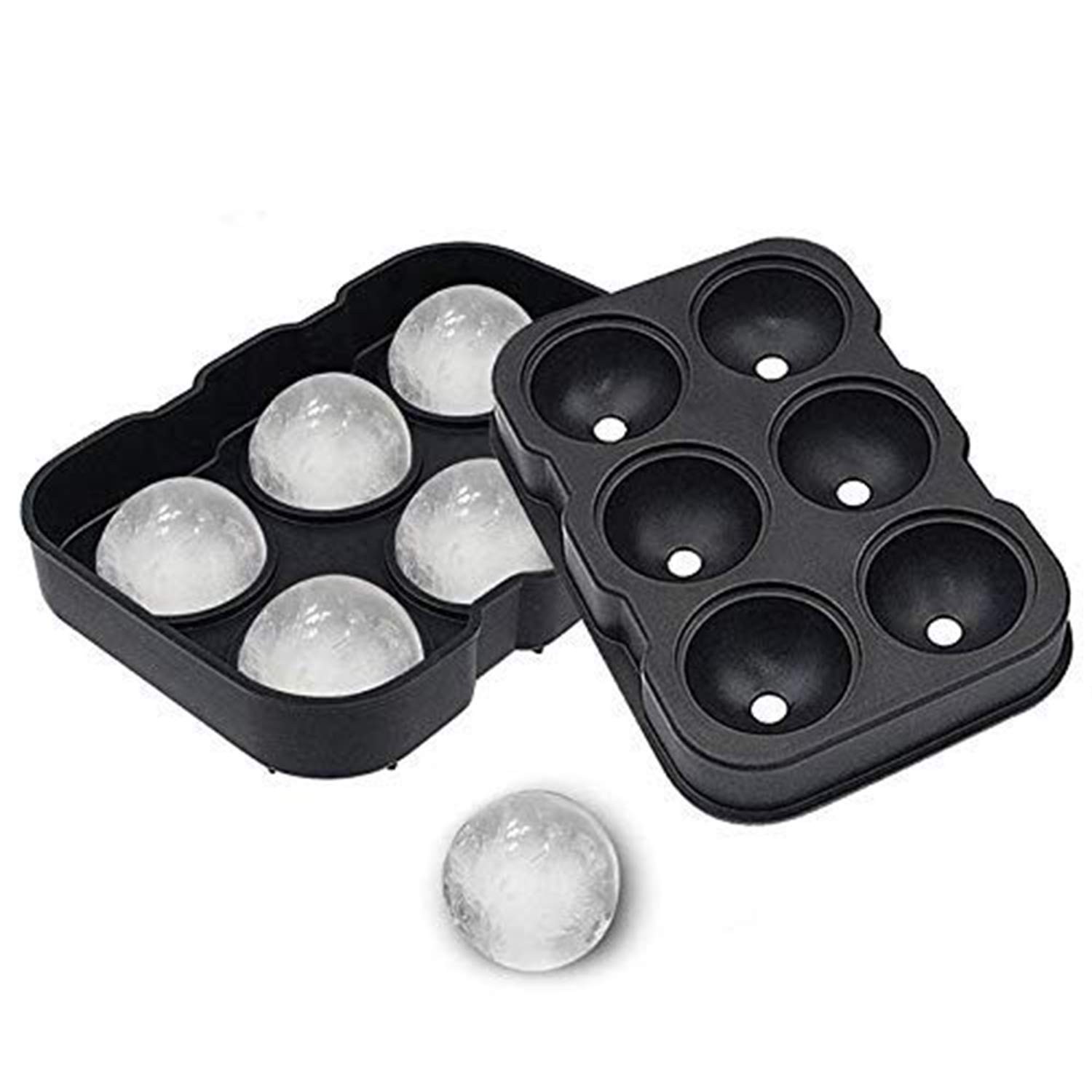 Forma pentru Gheata, , 6 Forme Sferice, din Silicon, 17 x 12 x 6 cm, Negru