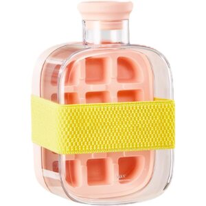 Forma de Gheata, , 2in1, Tip Sticla cu Pai, 500 ml, 12 Cuburi, 16.3 x 10.8 x 8 cm, Roz
