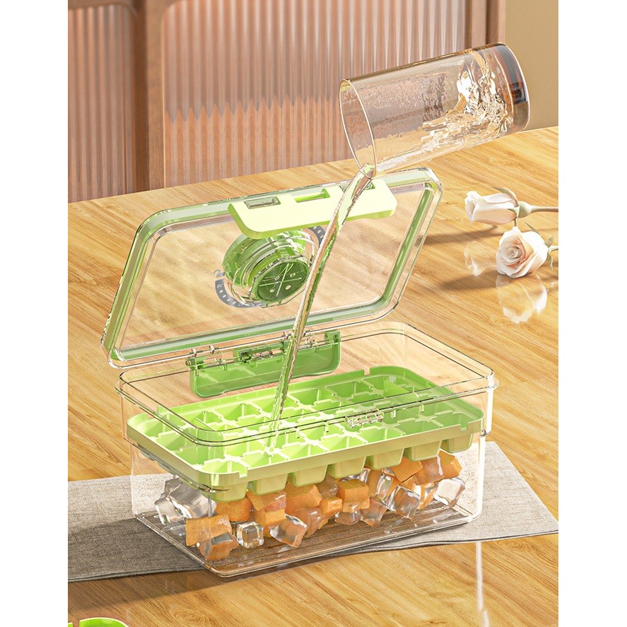 Forma de Gheata, , Doua Straturi, Inchidere Etans, din PP+PET, 19 x 12 x 9.5 cm, Verde - imagine 2