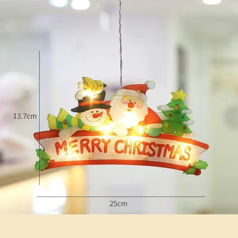 Decoratiune de Craciun pentru fereastra , Merry Christmas, cu LED-uri, 24 cm, alb cald - imagine 2