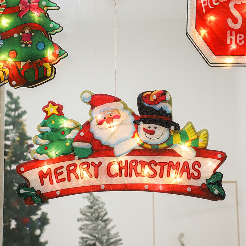 Decoratiune de Craciun pentru fereastra , Merry Christmas, cu LED-uri, 24 cm, alb cald - imagine 4