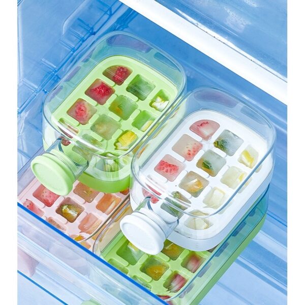 Forma de Gheata, , 2in1, Tip Sticla cu Pai, 500 ml, 12 Cuburi, 16.3 x 10.8 x 8 cm, Alb - imagine 2