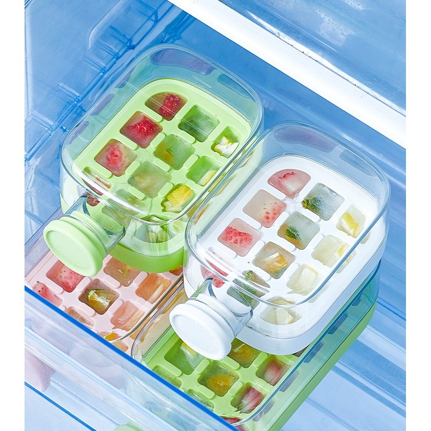 Forma de Gheata, , 2in1, Tip Sticla cu Pai, 500 ml, 12 Cuburi, 16.3 x 10.8 x 8 cm, Alb - imagine 2