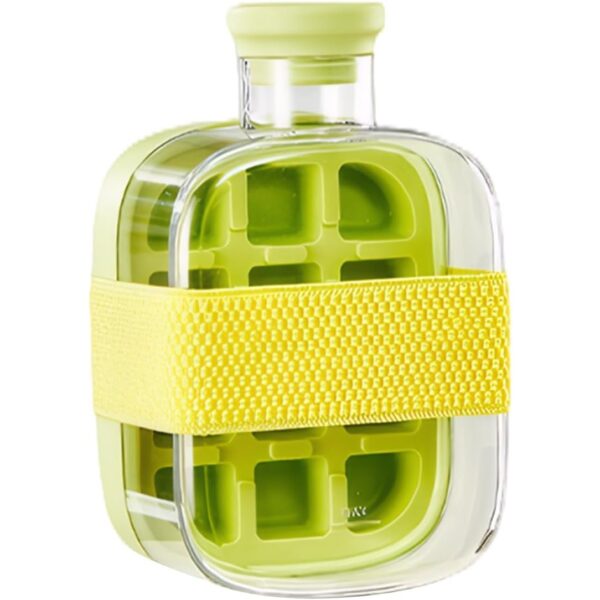 Forma de Gheata, , 2in1, Tip Sticla cu Pai, 500 ml, 12 Cuburi, 16.3 x 10.8 x 8 cm, Verde